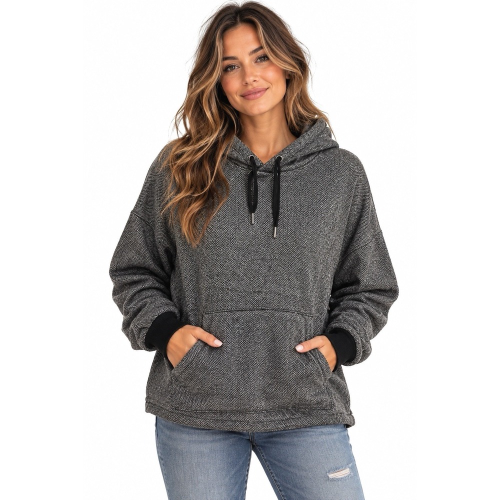 Banana Republic Cropped Boxy Hoodie XL Gray Relaxed Boho Grunge Y2K 90s